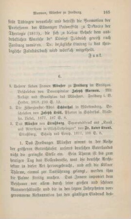 165-168 [Rezension] Marmon, Josef, Unserer lieben Frauen Münster zu Freiburg im Breisgau