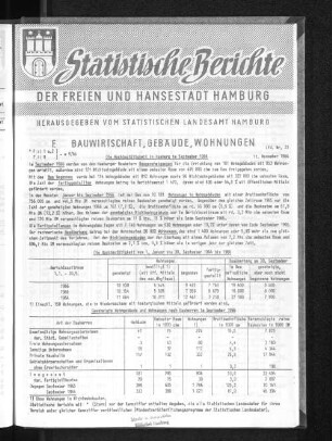 Die Hochbautätigkeit in Hamburg im September 1966 : Lfd. Nr. 33