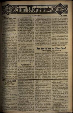 Zweite Ausgabe vom Sonntag, den 12. Oktober 1930.