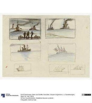 Meer und Schiffe, Ansichten, Skizzen (Figürliche Darstellungen)