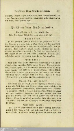 Anhang. Verschiedene Arten Würste zu bereiten