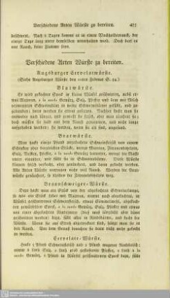 Anhang. Verschiedene Arten Würste zu bereiten