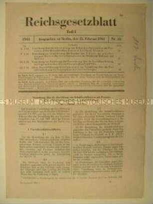 Reichsgesetzblatt, Teil 1, Nr. 10/1944