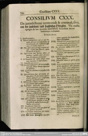 Consilium CXXX. De jurisdictione territoriali & criminali, sive, von der landsherr- und fraißlichen Obrigkeit [...]