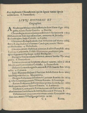 Libri Historici Et Geographici.