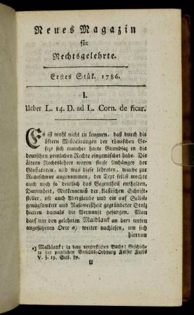 Erstes Stük. 1786.