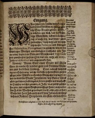 Eingang.; Leichspruch.; Erklärung.; Erklärung des Andern Puncts.; Erkärung des Dritten Puncts.