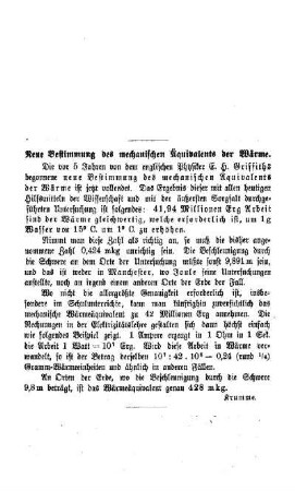 Neue Bestimmung des mechanischen Äquivalents der Wärme