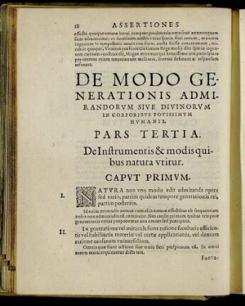 Pars Tertia. De Instrumentis & modis quibus natura utitur.