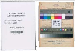 Entnazifizierung Wilhelm Wilms , geb. 16.09.1902 (Weber)