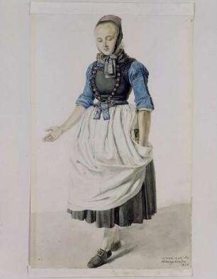 Mädchen aus Willingshausen in Schwälmer Tracht