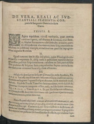 De Vera, Reali Ac Substantiali Praesentia Corporis & Sanguinis Domini in sacra Coena. Thesis I. - CCCXC.