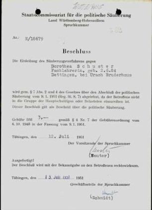 Schuster, Dorothea