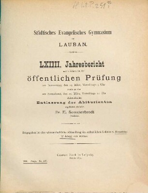 Jahresbericht. 1890/91