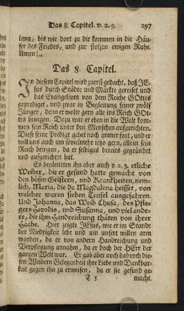 297-325, Das 8. Capitel