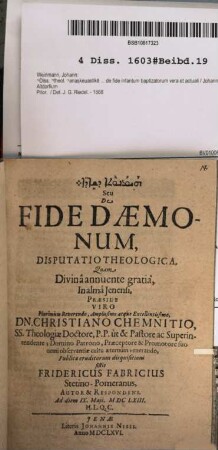 Haimānutā de-šēdē seu De fide daemonum, disputatio theologica