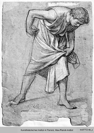 Figurenstudie für Christus in "Christus und die Ehebrecherin"