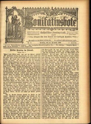 Erste Ausgabe vom Sonntag, den 16. Dezember 1900.