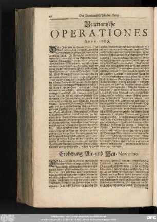 Venetianische Operationes Anno 1686.