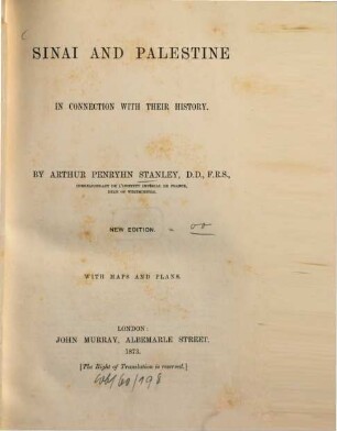 Sinai and Palestine in connection with their history