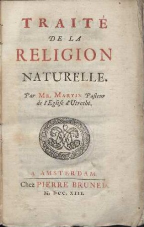 Traité de la religion naturelle
