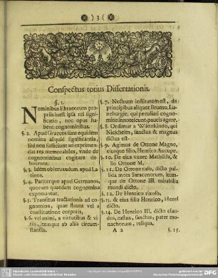 Cospectus totius Dissertationis