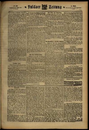 Dritte Ausgabe vom Samstag, den 31. August 1912.