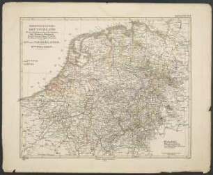 Nordwestliches Deutschland (Preuss. Rheinprovinz u. Westphalen, Kgr. Hannover, Oldenburg, Braunschweig, Lippe, Waldeck, die Hessischen Lande, Nassau.) Kgr. der Niederlande, Kgr. Belgien [Hand-Atlas über alle Theile der Erde nach dem neuesten Zustande und über das Weltgebäude]