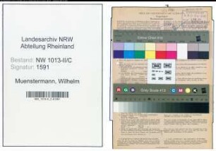 Entnazifizierung Wilhelm Muenstermann , geb. 20.11.1904 (Elektromeister)