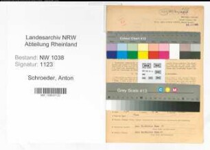 Entnazifizierung Anton Schroeder , geb. 06.12.1905 (Postbeamter)