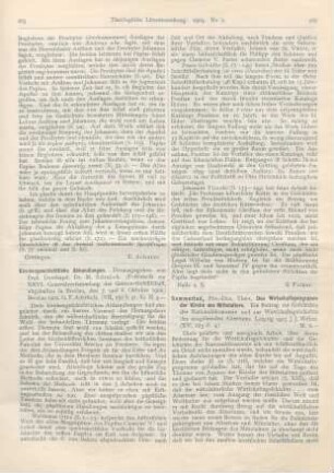 266-267 [Rezension] Sommerlad, Theo, Das Wirtschaftsprogramm der Kirche des Mittelalters