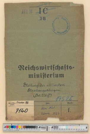 Stellung der Alliierten Staatsangehörigen (Art. 276 ff.)
