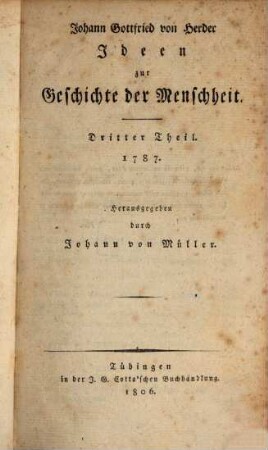 Ideen zur Geschichte der Menschheit. 3, 1787