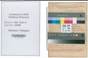 Entnazifizierung Hildegard Otterbeck , geb. 10.01.1902 ()