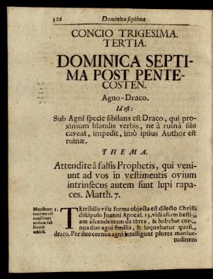 Concio Trigesima. Tertia. Dominica Septima Post Pentecosten.