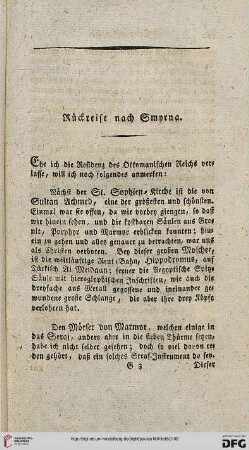 Rückreise nach Smyrna