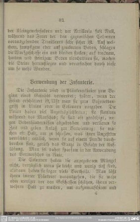 Verwendung der Infanterie