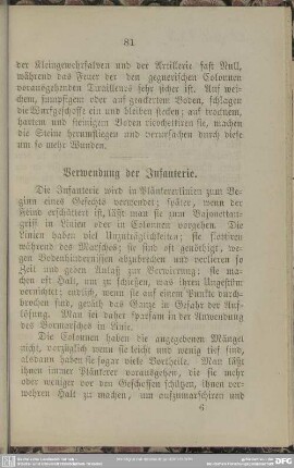 Verwendung der Infanterie