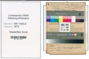 Entnazifizierung Ernst Westerfeld , geb. 08.09.1906 (Landwirt)