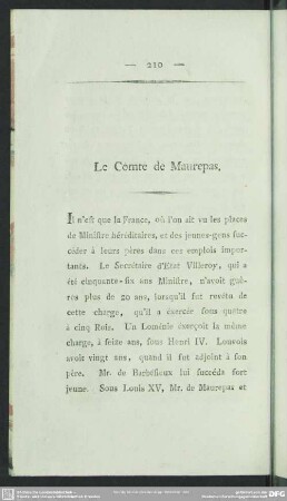 Le Comte de Maurepas