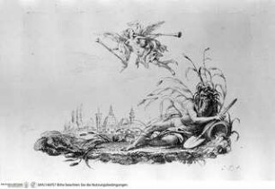 M. Lastri, L'Etruria Pittrice ovvero storia della pittura toscana...,tomo I, Firenze 1791Vignette gegenüber Taf.IV: der Arno (?) - L'Eturia pittrice, Vignetten aus Bd. 1L'Eturia pittrice