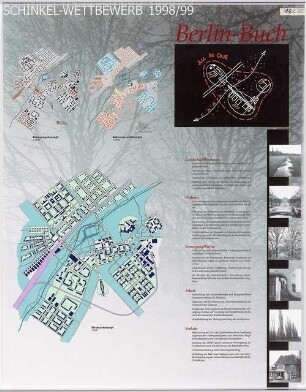 Städtebaulicher Entwurf für den Ausbau des Ortszentrums Berlin-Buch Schinkelwettbewerb 1999: Lagepläne 1:10000, 1:5000, Erläuterungen