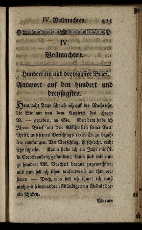 IV. Vollmachten.