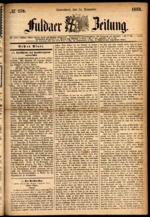 Ausgabe vom Samstag, den 24. November 1883.