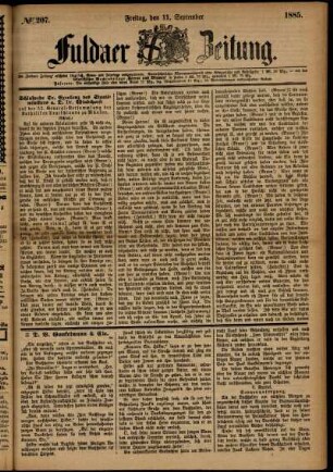 Ausgabe vom Freitag, den 11. September 1885.