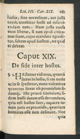 Caput XIX. De fide inter hostes.