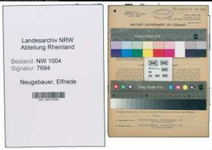 Entnazifizierung Elfriede Neugebauer , geb. 24.11.1912 (Telefonistin)