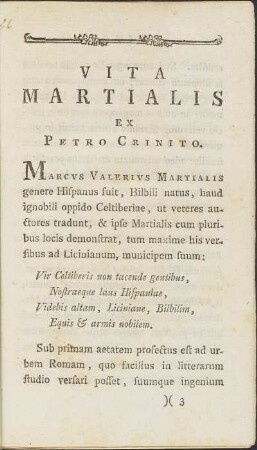 Vita Martialis Ex Petro Crinito