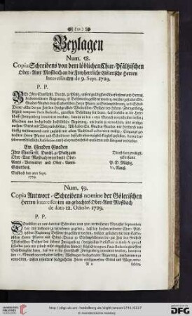 Beylagen [Num. 58 - Num. 66]