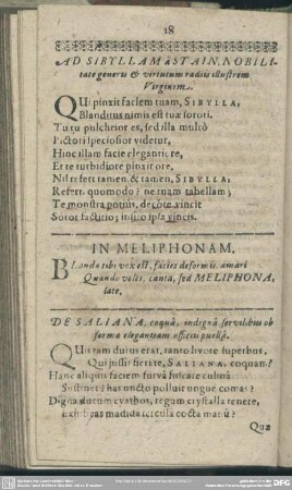 Ad Sibyllam a Stain, Nobilitate generis & virtutum radiis illustrum Virginim